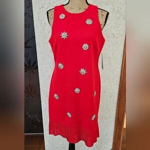 Brand New With Tag Gorgeous Red Dress With Cristals. Size 10